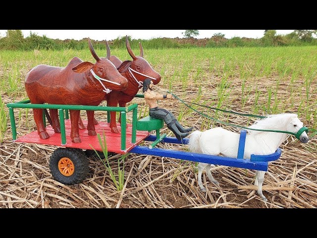 DIY How To Make Horse Cart With Wood Color - Woodworking Projects