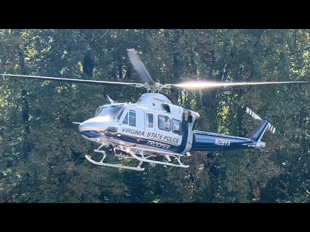 Virginia State Police MedFlight 1 Landing and Lifting From Centra Southside Hospital, October 2022