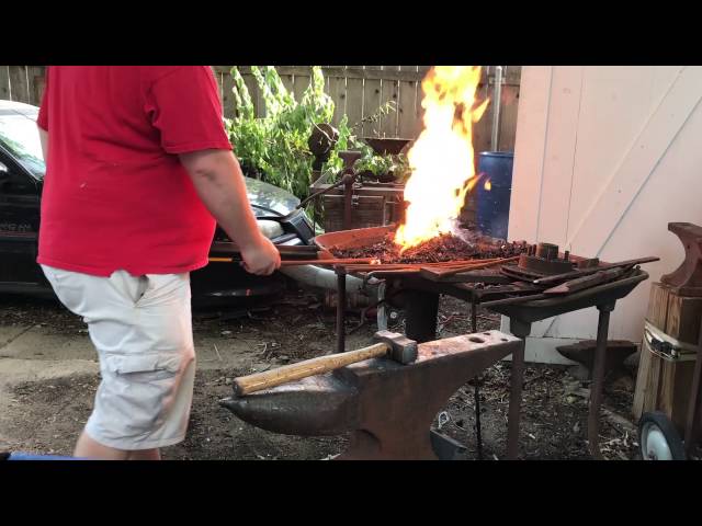 Forging some poles for a short fence.