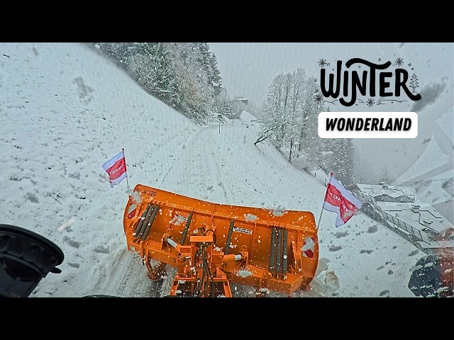 ❄️Relaxing snow removal in the mountains❄️Sound of the powerful 6-cylinder Unimog #asmr