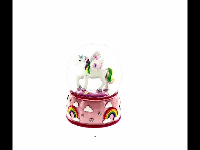 Enchanted Unicorn Dreams Mini Water Snow Globe: Rainbows and Glitter (PM-078)