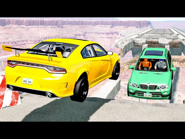 Broken Bridge Car Jumping & Crashing Down | BeamNG Drive Gameplay #36 | Live Stream Good Cat