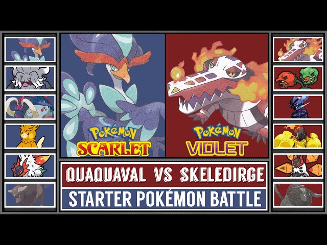 QUAQUAVAL vs SKELEDIRGE | Paldea Starter Pokémon Battle [Pokémon Scarlet & Violet]