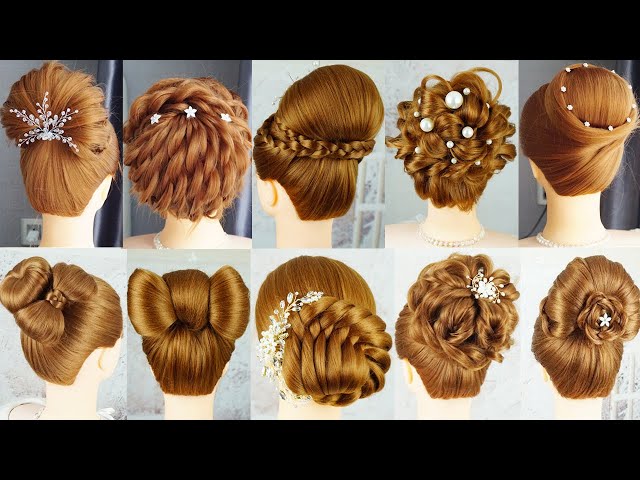 10 Beautiful Bun Hairstyle With Clutcher And Donut | Easy Hairstyle For Wedding Party