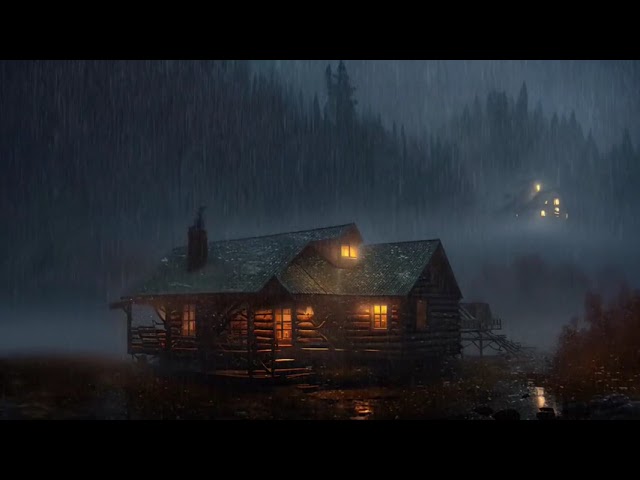 "9 Hours of Heavy Rain on a Cabin with Relaxing Melodies - Ultimate Sleep and Relaxation Sounds"