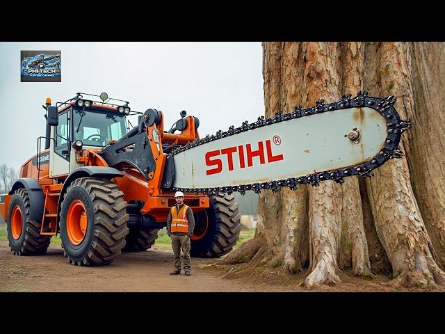 Extreme Dangerous Fastest Big Chainsaw Cutting Tree Machines | Monster Stump Removal Excavator #29