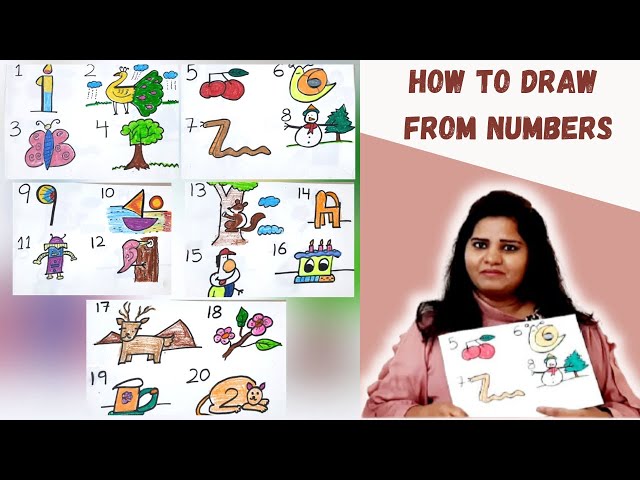 How to draw using Numbers 1-20 | How to draw pictures using numbers Part 2 #shorts