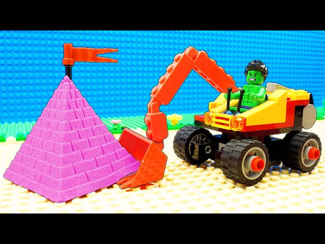 Excavator Kinetic Sand Bulldozer Superhero Cars