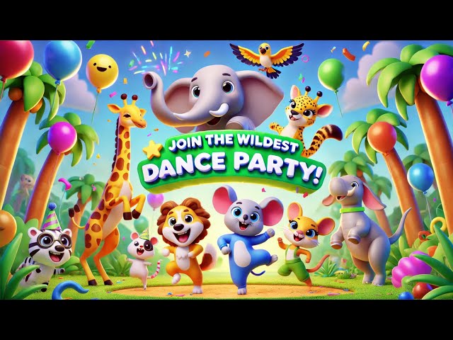 Animal Dance Party! 🐘🦘 | Fun Animal Action Song for Kids | Nursery Rhymes & Kids Songs