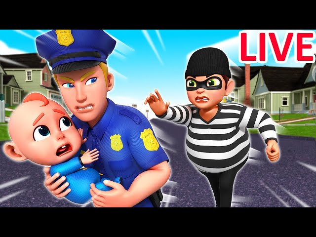 🔴LIVE | Police Takes Care of A Baby | Policeman is Here to Help | Rosoo Nursery Rhymes & Kids Songs