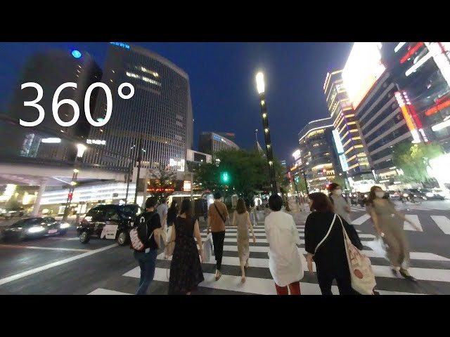 Walking in Yurakucho, Tokyo Japan, August [360°]