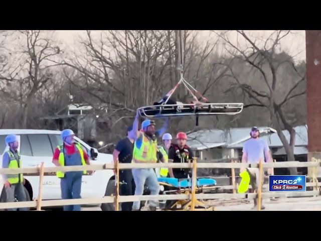 Diver trapped 20 feet under water while working on a dam