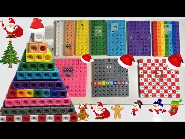 Making Numberblocks merry Christmas tree 100 90 80 70 60 50 40 30 20 10 0 with Satisfying ASMR