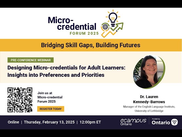 eCampusOntario | MC Forum 25 Pre-conference webinar: Designing Micro-credentials for Adult Learners