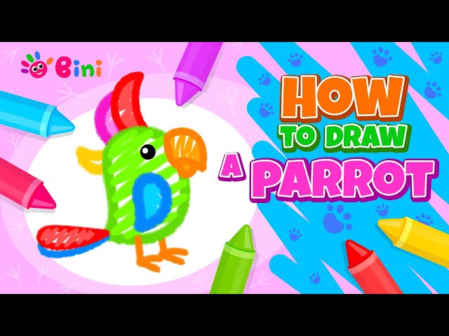 How to draw a Parrot. Step by step tutorial.