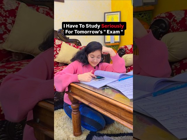 ONE NIGHT BEFORE EXAM 💀😭 | CUTE SISTERS SHORTS #Relatable #comedy #exams