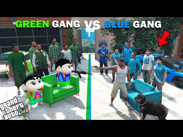 Shinchan Green Gang VS Franklin Blue Gang Hard Challenge In GTA 5!