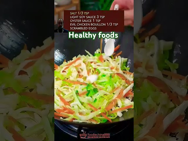 HOW TO GET HEALTHY FOODS#cooking #chinesefood #cabbagestirfry #recipe #stir #cabbage #charsiu #asmr