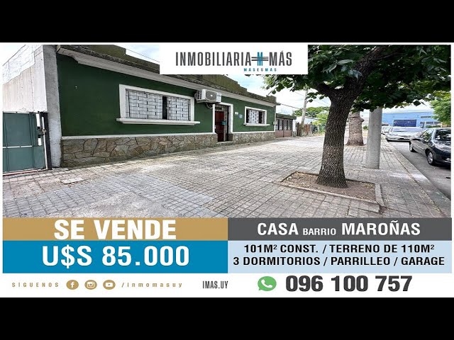 En Venta: Casa 3 Dormitorios + Garage l Maroñas