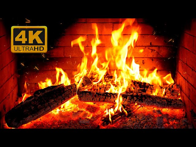 🔥 Cozy Fireplace 4K (12 HOURS). Fireplace with Crackling Fire Sounds. Fireplace Ambience