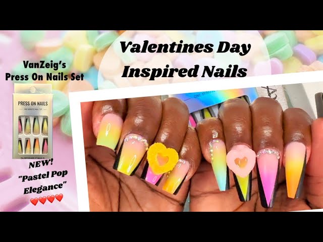 Love at First Nail: Cute Valentine’s Day Glam with Pastel Pop Elegance! 💖💅🏾