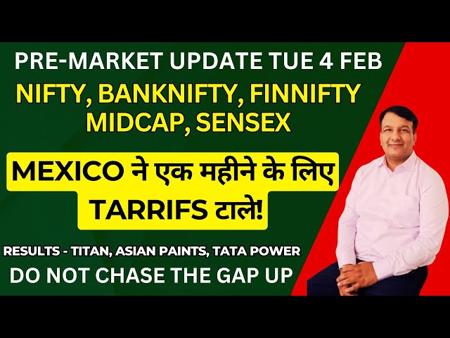 GAP UP OPEN PREMARKET UPDATE TODAY SENSEX EXPIRY KAHA HOGI NIFTY FINNIFTY BANKNIFTY MIDCAP TUE 4 FEB