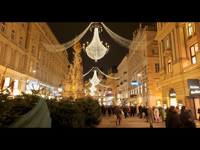 Vienna City Christmas Lights Walking Tour - 4K - December 2022