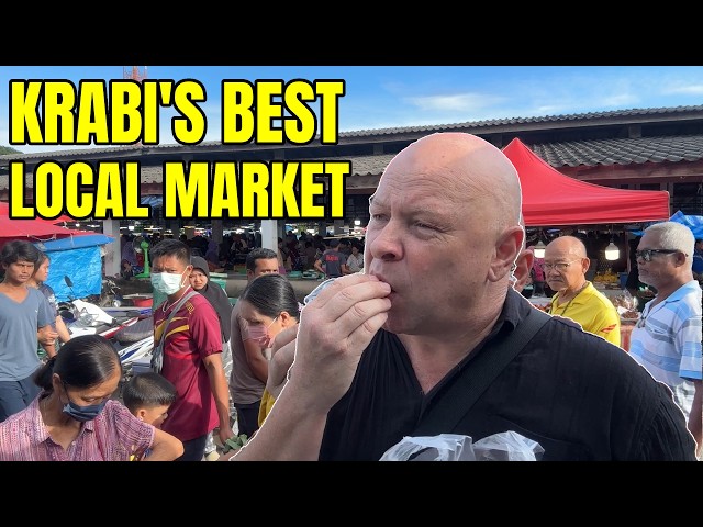 STREET FOOD & SHOPPING at a HUGE STREET MARKET in THAILAND. Thai Food Market in Krabi