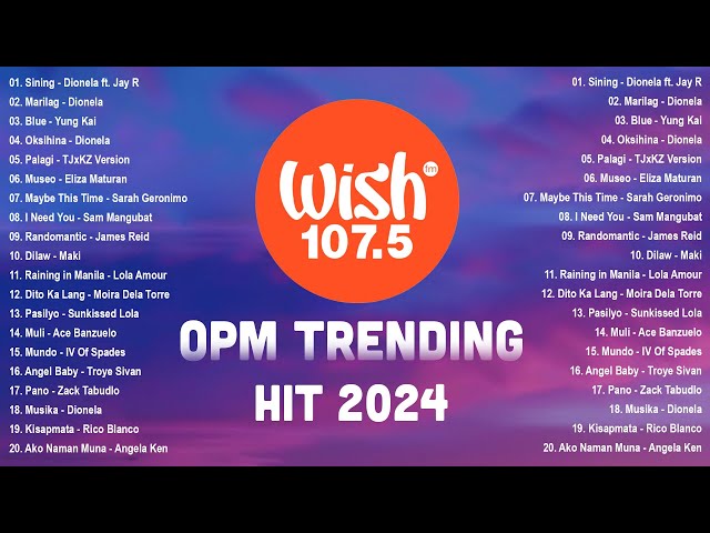 Best of Wish 107.5 Songs Playlist with Lyrics:  (Top Trending) OPM Acoustic Love Songs 2024 Playlist