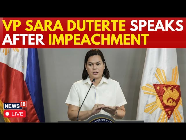 LIVE | Sara Duterte Latest News | Philippine VP Sara Duterte Speaks After Impeachment | N18G