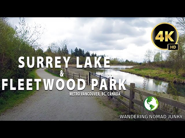 1 Hr Walking Trail - Relaxing Scenery - For Treadmill / Cycling Exercise (Surrey BC) 4K HDR