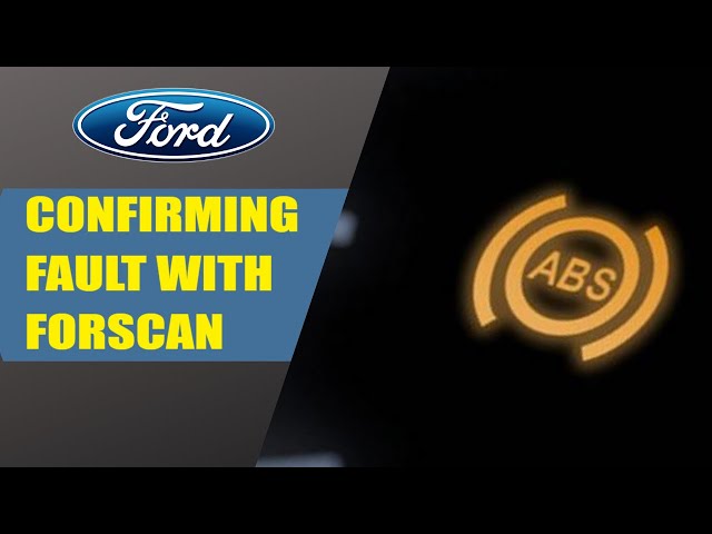 Ford Transit Custom - How To Confirm ABS Fault Using Forscan - C0033