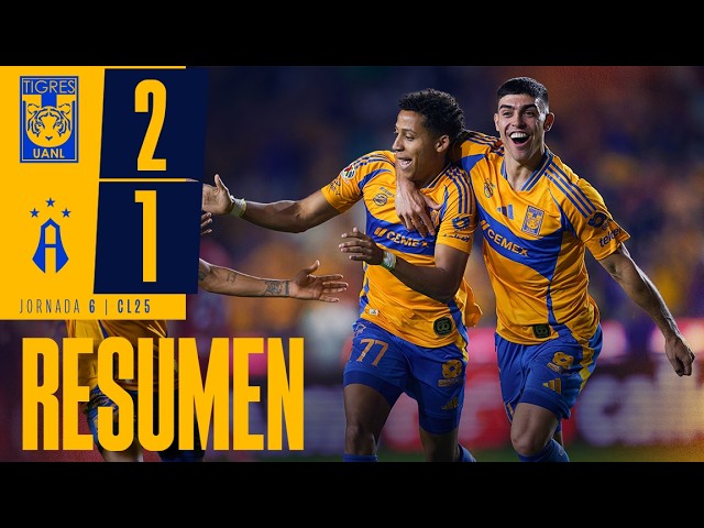 📹 Resumen Liga MX | Tigres 2-1 Atlas | Jornada 6 | Clausura 2025