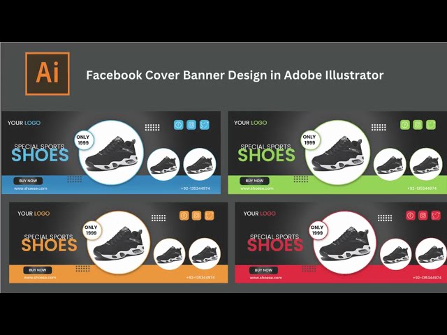 Facebook cover photo design in illustrator | Faraz GFX Design #illustrator