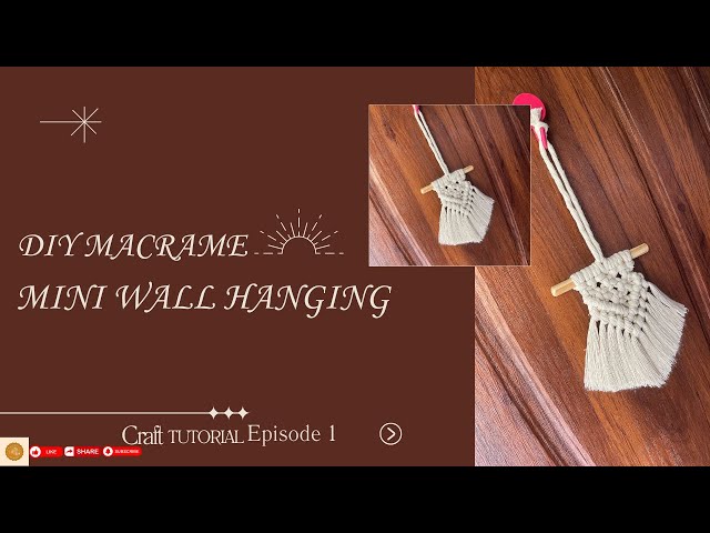 DIY Easy tutorial Macrame Mini Wall  Hanging I #craftideas #craft