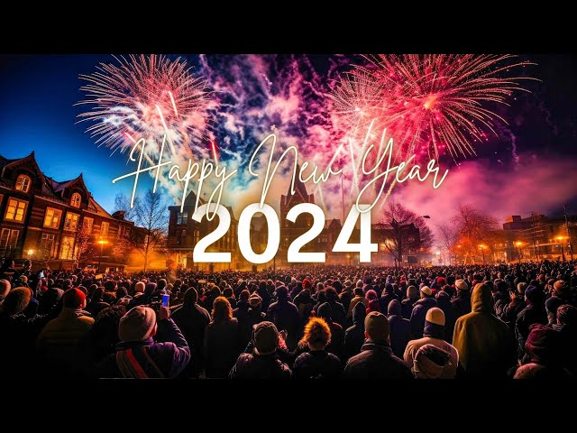 Happy New Year 2024 - Beautiful fireworks scenic and relaxing New Year music of all time