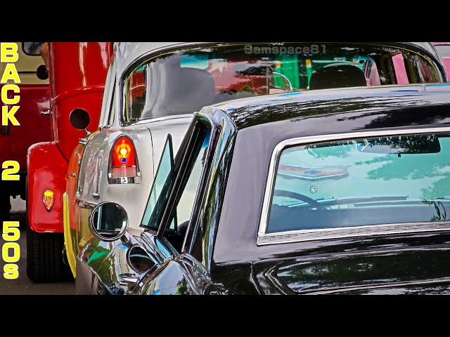 Back to 50s car show & classic car owner test drive & interview Samspace81 vlog classic cars  trucks