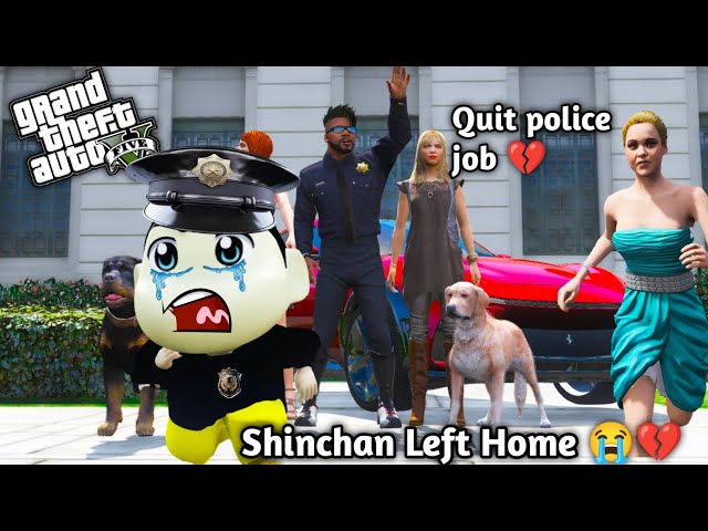 GTA 5: Shinchan Left his Police job & House 💔👮🏻Franklin Searching Him 😭💔Ghost🧟‍♀️ PS Gamester