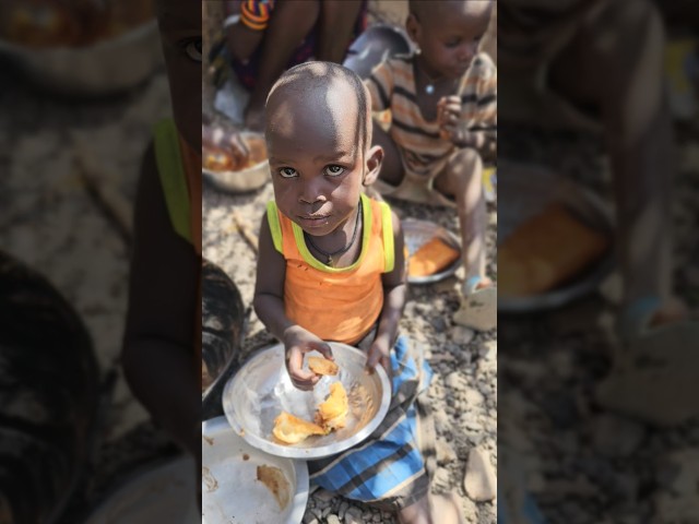 Turkana Kid Enjoy Lunch Time Meal#shortsfeed #villagelife