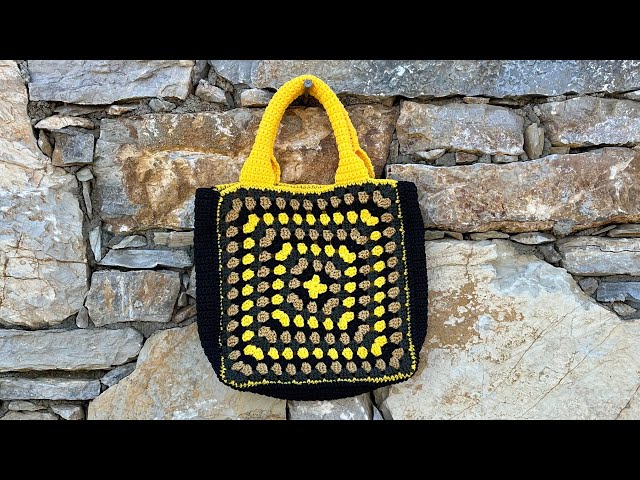 Çok kolay motifli çanta yapılışı, very easy bag making.