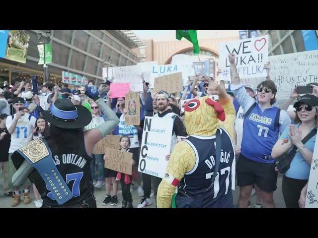 Dallas Mavericks fans protest Luka Doncic trade ahead of Mavs-Rockets game