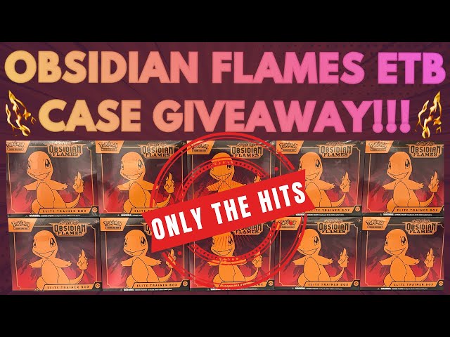 (ONLY THE HITS) Opening a CRAZY 10 Box Case of Pokemon Obsidian Flames ETBs | GIVEAWAY!!!