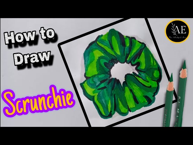 Realistic Scrunchie drawing 🎀 :: TUTORIAL @TheArtfulera1 #drawing #coloring #sketching  #painting