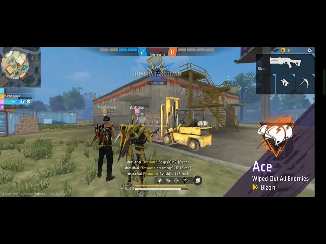 Garena free fire! 1vs 4 cs ranke random player CS booya