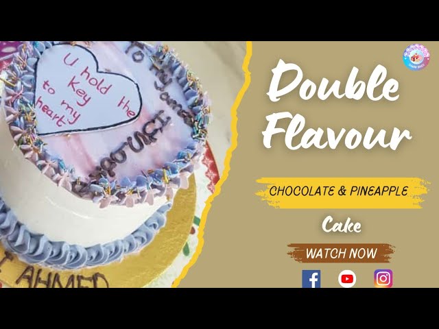 Double Flavour | Chocolate & Pineapple cake | 2 in 1 cake | homemade cake