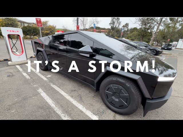 Tesla Cybertruck in a Downpour! 😳 SHOCKING Storm Driving Test!