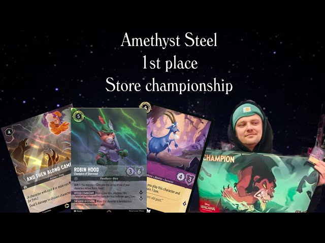 1st Place Lorcana Championship Deck Profile Amethyst Steel Breakdown!