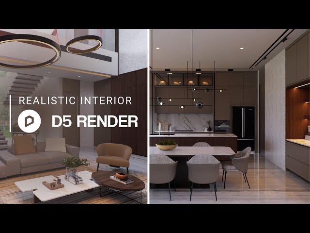 Realistic Interior Renders with D5 Render | Living room with Pantry | Private House 260 |