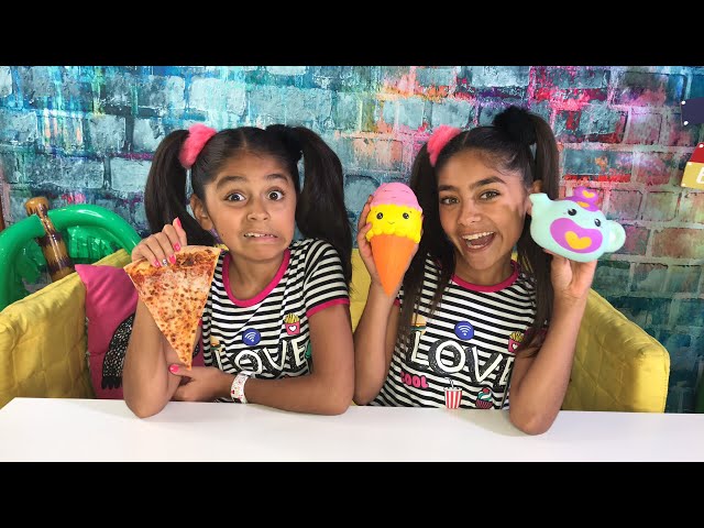 🔴 Squishy Vs Real Food Challenge // GEM Sisters