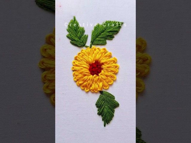 Just Beautiful Flower Hand Embroidery #stitch #trending #shorts #ytshorts